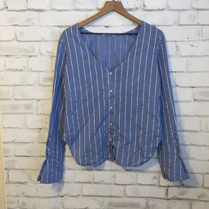 Fate by LFD striped button back blouse